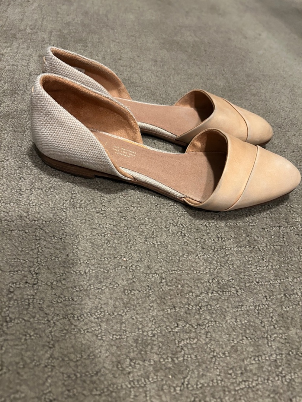 TOMS Women's D'Orsay Flats in Light Nude, Size 8 - Picture 2 of 5
